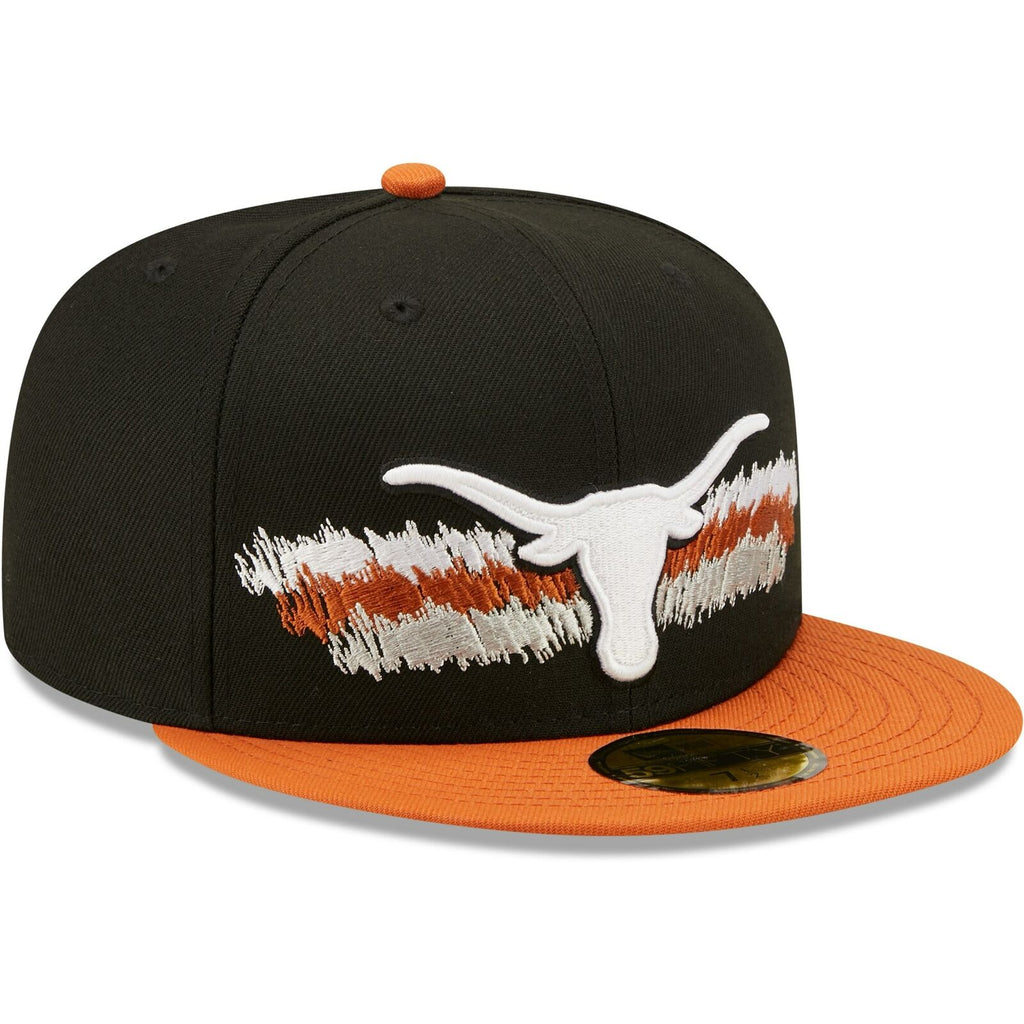 New Era Texas Longhorns Black Scribble 59FIFTY Fitted Hat