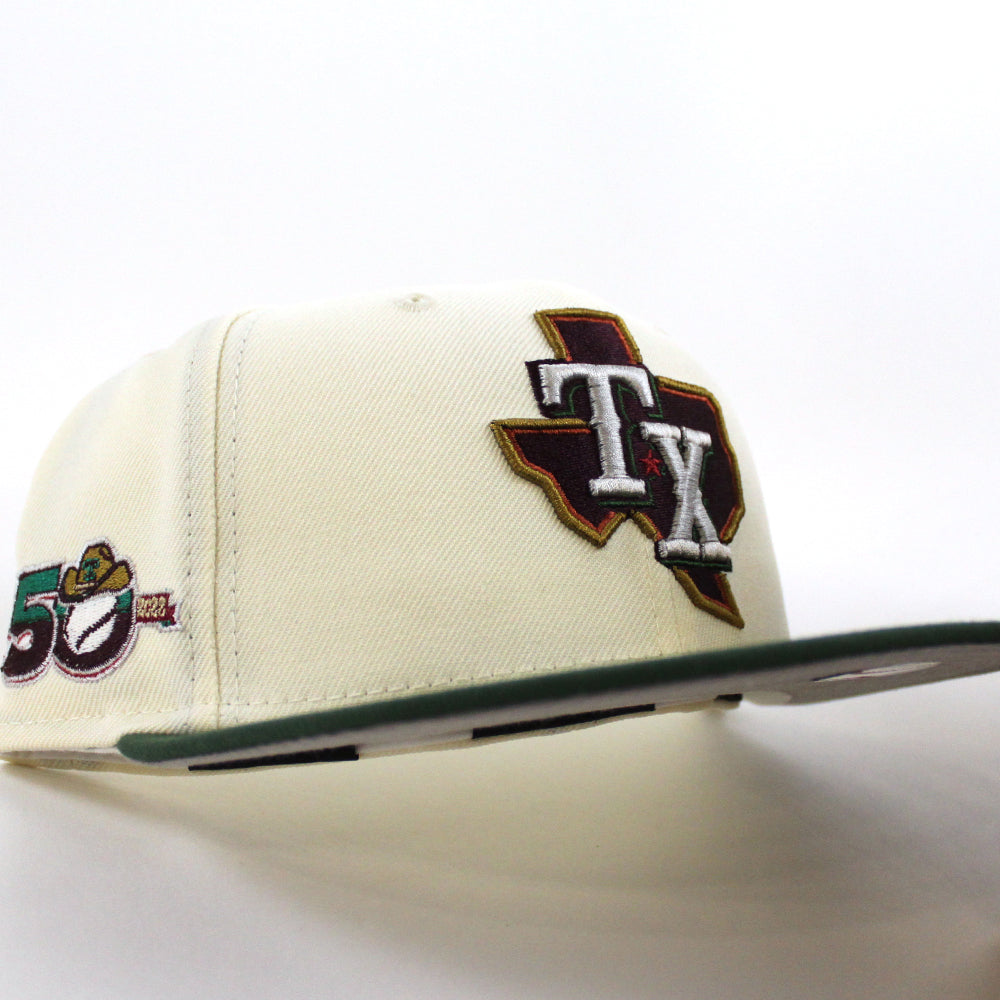 New Era Texas Rangers 50th Anniversary Chrome/Cilantro Green 59FIFTY Fitted Hat