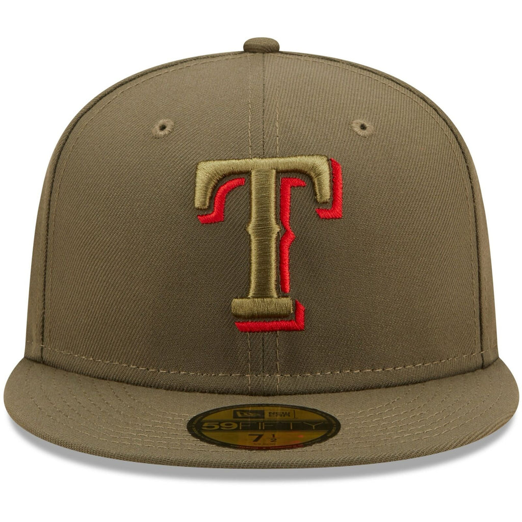 New Era Texas Rangers Olive 2010 World Series Scarlet Undervisor 59FIFTY Fitted Hat