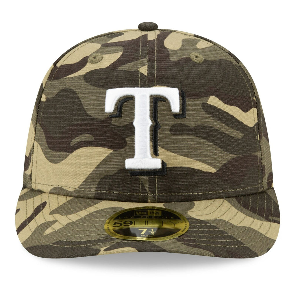 New Era Texas Rangers 2021 Camo Armed Forces Day On-Field Low Profile 59FIFTY Fitted Hat