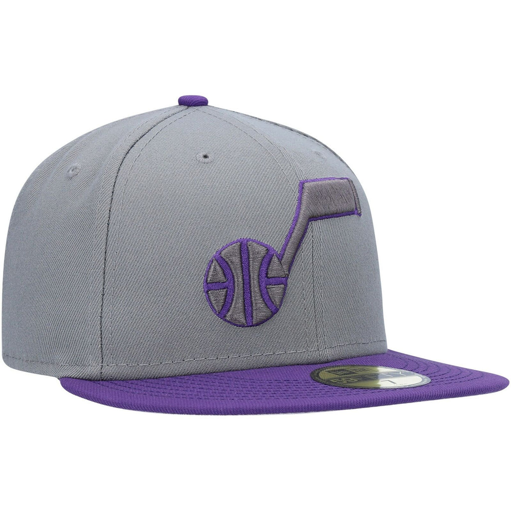 New Era Gray Utah Jazz Hardwood Classics Collection 59FIFTY Fitted Hat