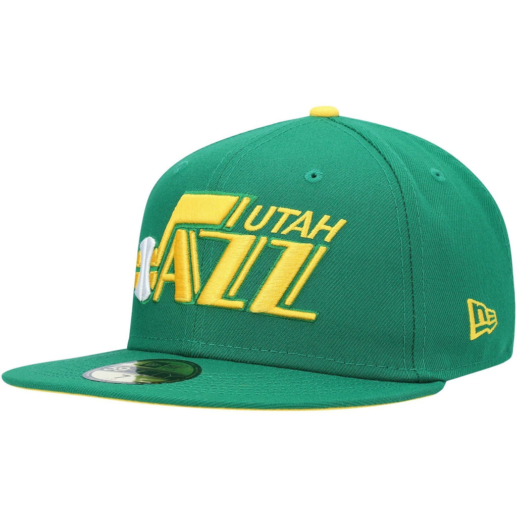 Utah Jazz NBA New Era 59Fifty Fitted Hat (Green Turquoise Khaki