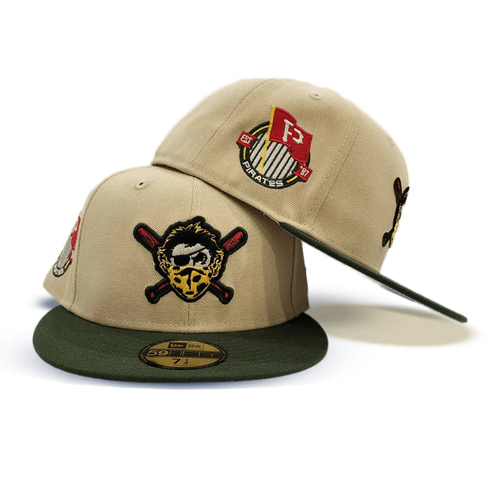 New Era Pittsburgh Pirates Vegas Gold/Olive Green Pirates Flag 59FIFTY
