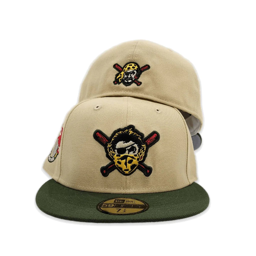 New Era Pittsburgh Pirates Vegas Gold/Olive Green Pirates Flag 59FIFTY Fitted Hat