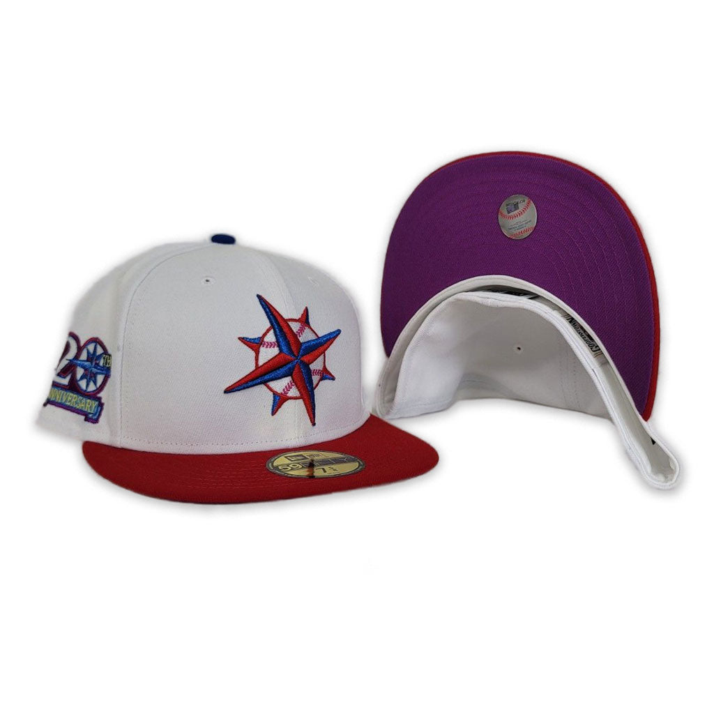 New Era Seattle Mariners White/Red "Stimpy Collection" 20th Anniversary 59FIFTY Fitted Hat