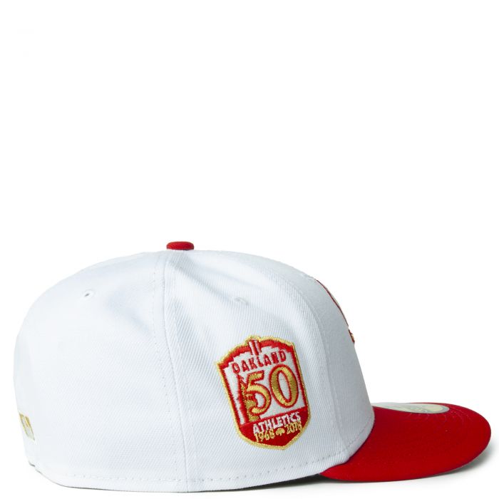 New Era Oakland Athletics Stomper White/Red/Gold 50th Anniversary 59FIFTY Fitted Cap