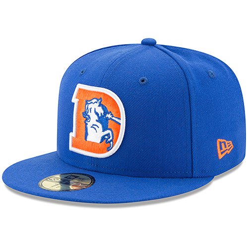 New Era Denver Broncos Royal Classic Logo Omaha 59FIFTY Fitted Hat