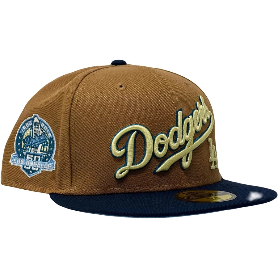 New Era Los Angeles Dodgers 60th Anniversary Light Bronze/Navy 2023 59FIFTY Fitted Hat