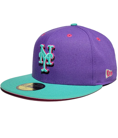 New Era New York Mets Purple/Teal Glow In The Dark 59FIFTY Fitted Hat