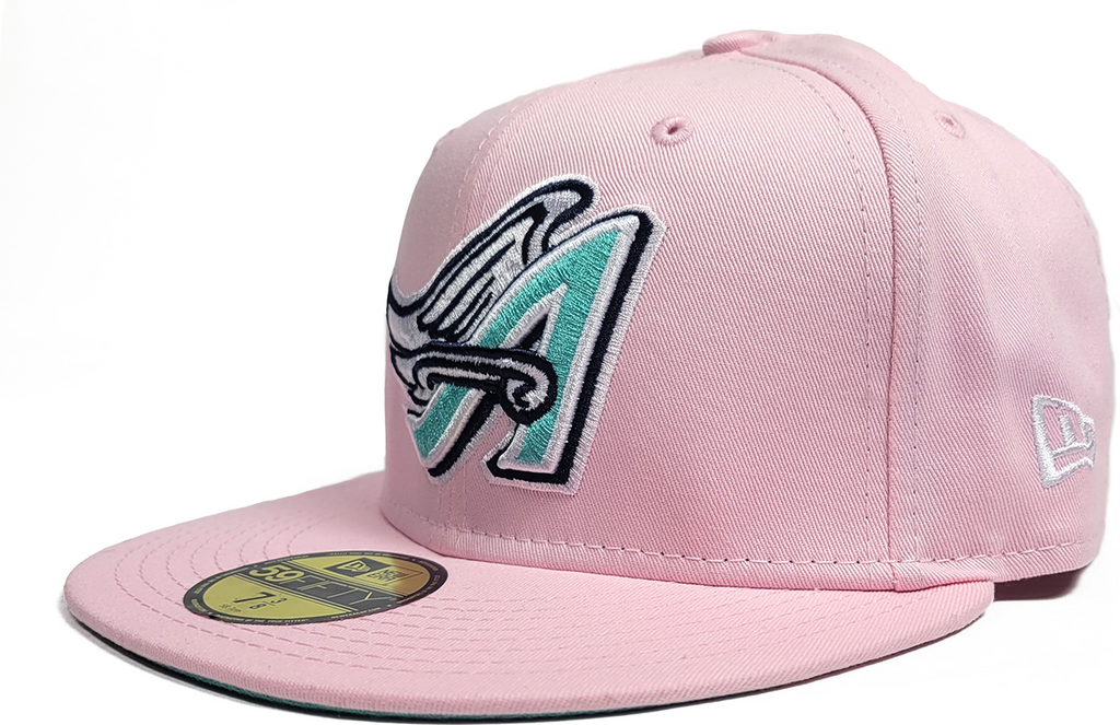 New Era Anaheim Angels Pink 40th Season Mint Undervisor 59FIFTY Fitted Hat