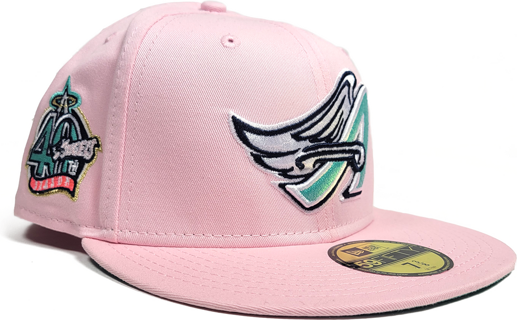 New Era Anaheim Angels Pink 40th Season Mint Undervisor 59FIFTY Fitted Hat
