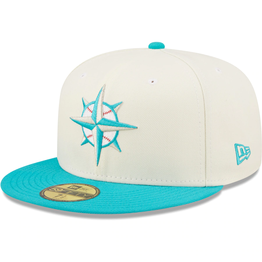 New Era Seattle Mariners White/Aqua Cooperstown Collection Kingdome