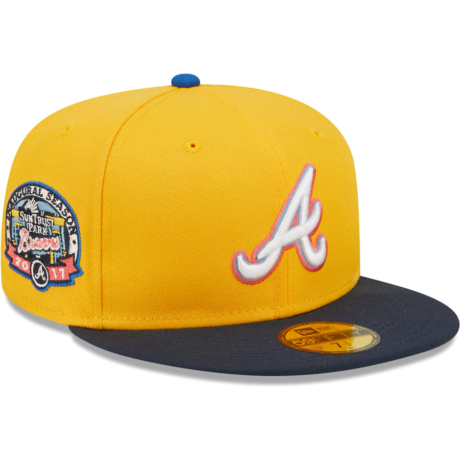 New Era Atlanta Braves Gold/Azure 2017 SunTrust Park Inaugural Season Undervisor 59FIFTY Fitted Hat
