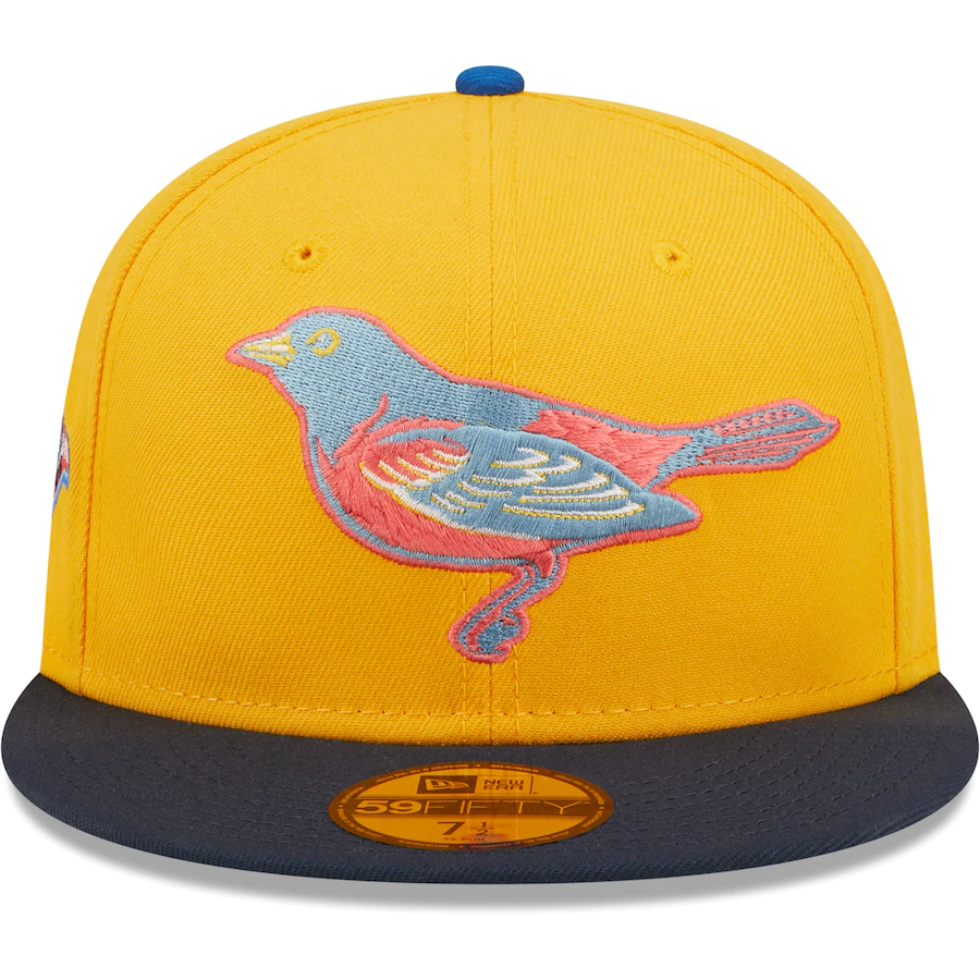 New Era Baltimore Orioles Gold/Azure Oriole Park at Camden Yards 25th Anniversary Undervisor 59FIFTY Fitted Hat