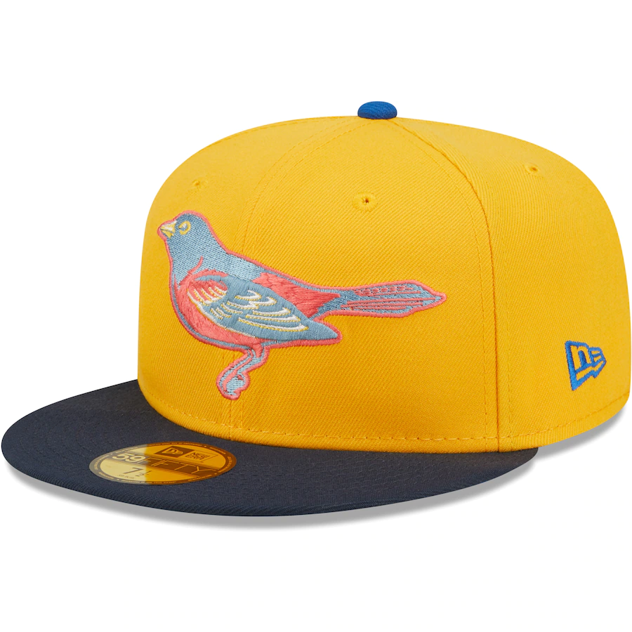 New Era Baltimore Orioles Gold/Azure Oriole Park at Camden Yards 25th Anniversary Undervisor 59FIFTY Fitted Hat