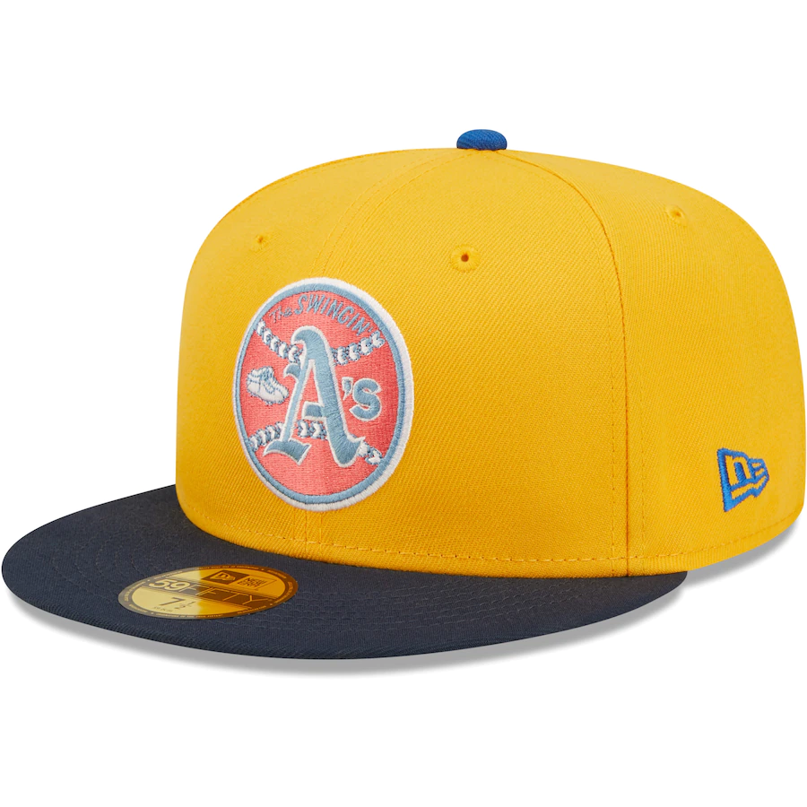 New Era Oakland Athletics Gold/Azure 40th Anniversary Undervisor 59FIFTY Fitted Hat
