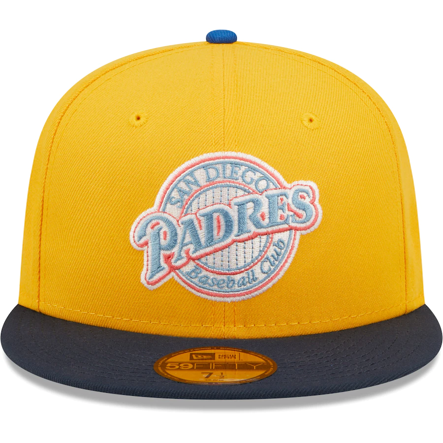 New Era San Diego Padres Gold/Azure 25th Anniversary Undervisor 59FIFTY Fitted Hat