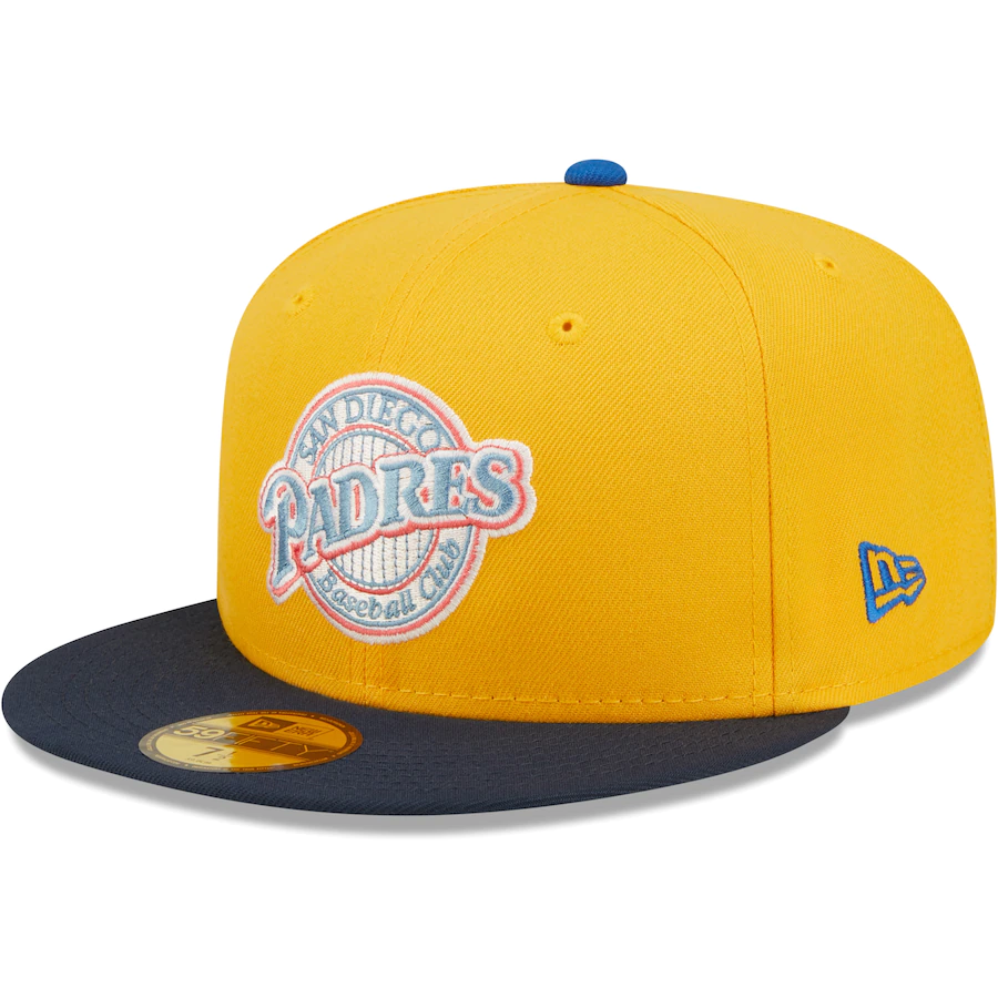 New Era San Diego Padres Gold/Azure 25th Anniversary Undervisor 59FIFTY Fitted Hat