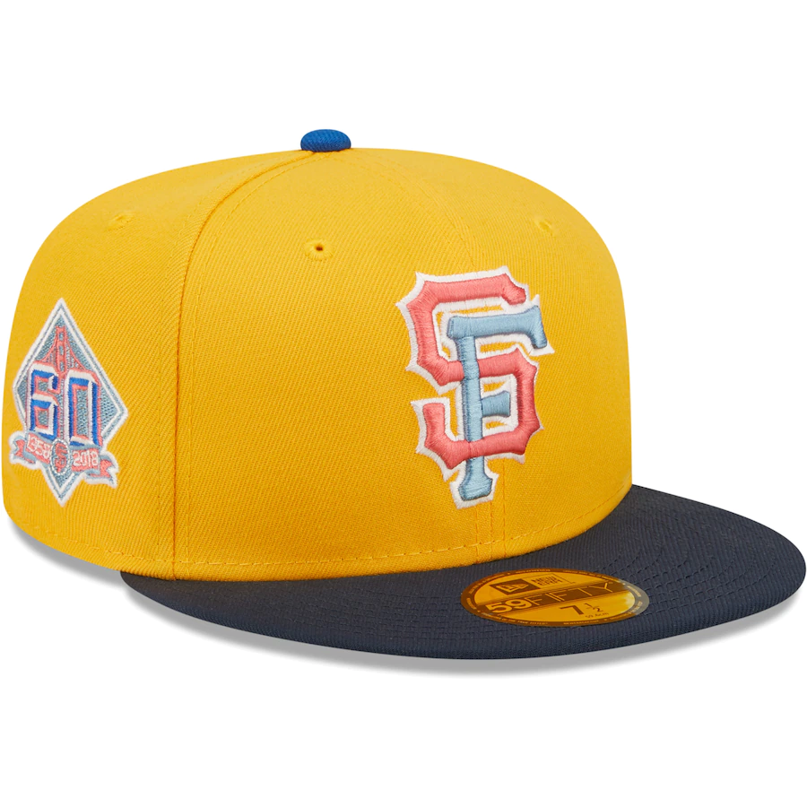 New Era San Francisco Giants Gold/Azure 60th Anniversary Undervisor 59FIFTY Fitted Hat