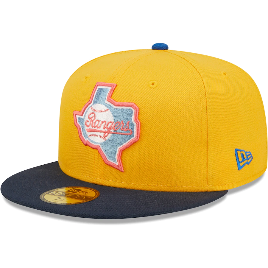 New Era Texas Rangers Gold/Azure Arlington Stadium Undervisor 59FIFTY ...