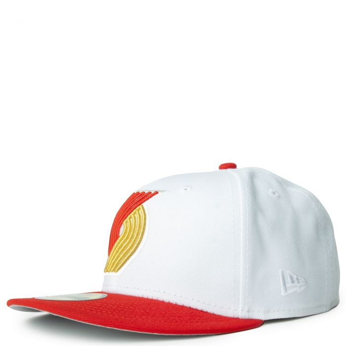 New Era Portland Trail Blazers White/Red/Gold 59FIFTY Fitted Cap