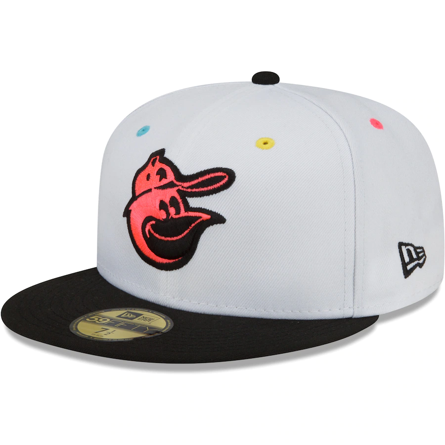 New Era Baltimore Orioles White/Black 1983 World Series Champions Neon Eye 59FIFTY Fitted Hat