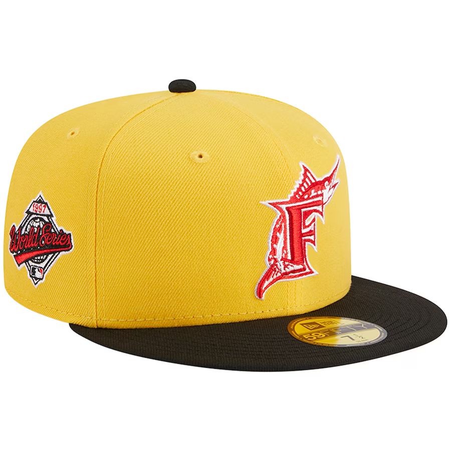 New Era Florida Marlins Yellow/Black Grilled 2023 59FIFTY Fitted Hat