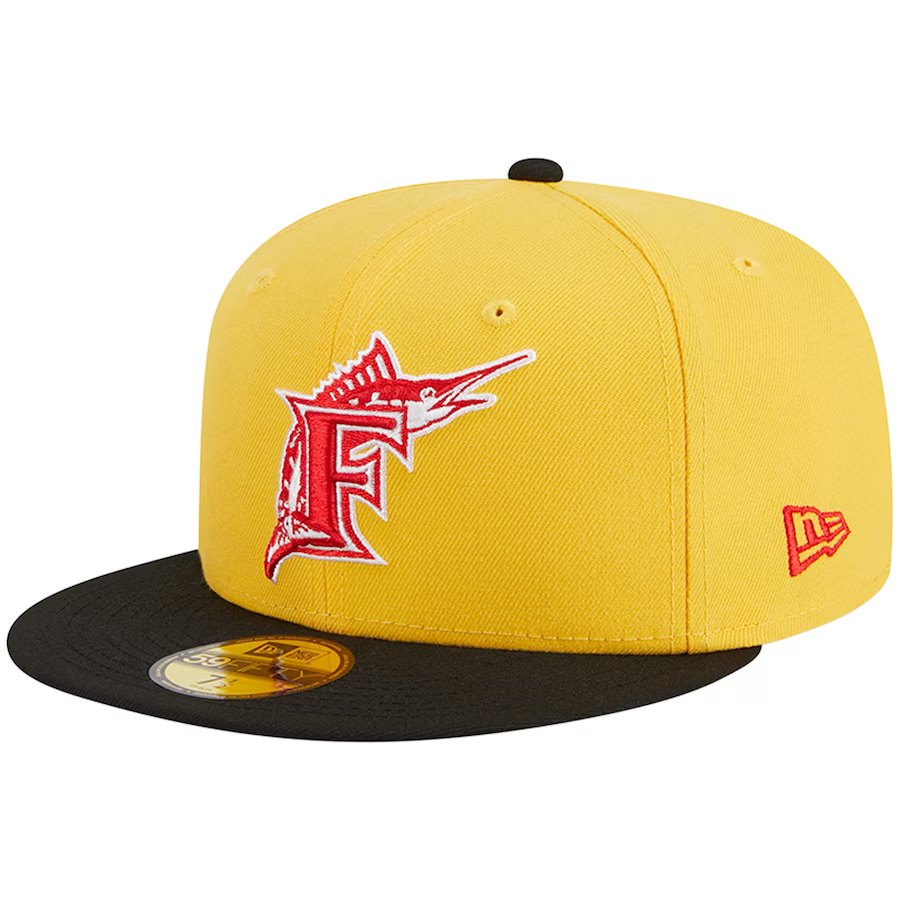 New Era Florida Marlins Yellow/Black Grilled 2023 59FIFTY Fitted Hat