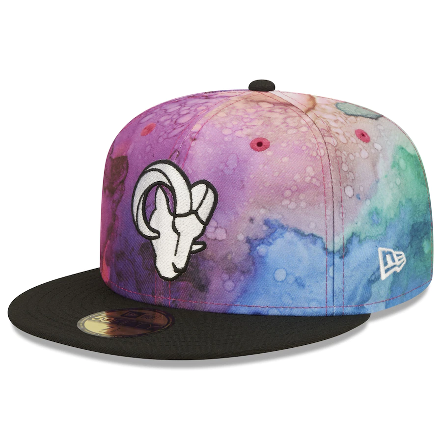 New Era Los Angeles Rams NFL Crucial Catch 2022 Ink Dye 59FIFTY Fitted Hat
