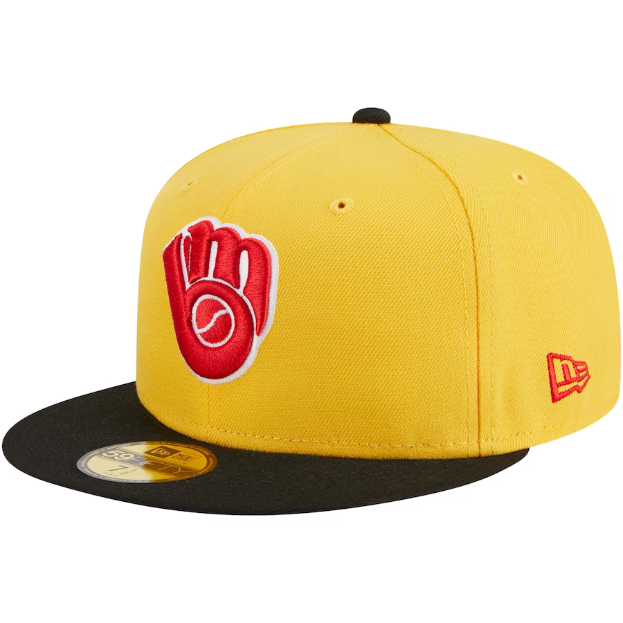 New Era Milwaukee Brewers Yellow/Black Grilled 2023 59FIFTY Fitted Hat