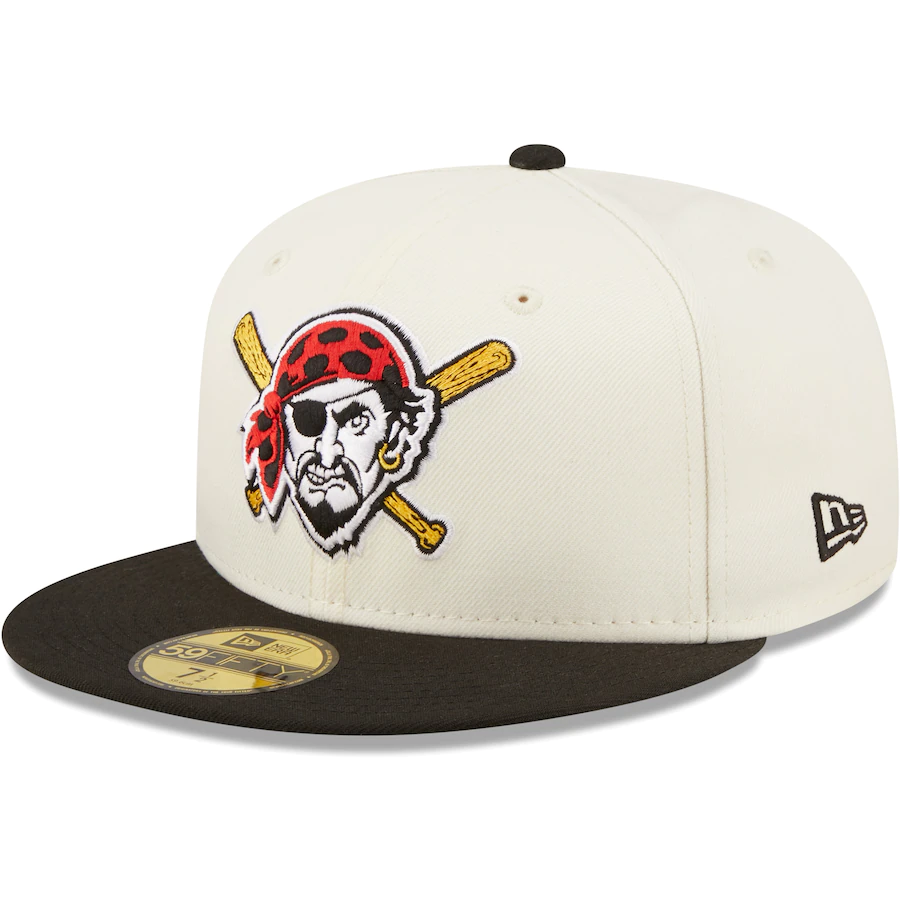 New Era Pittsburgh Pirates White/Black Cooperstown Collection Three Rivers Stadium Chrome 59FIFTY Fitted Hat