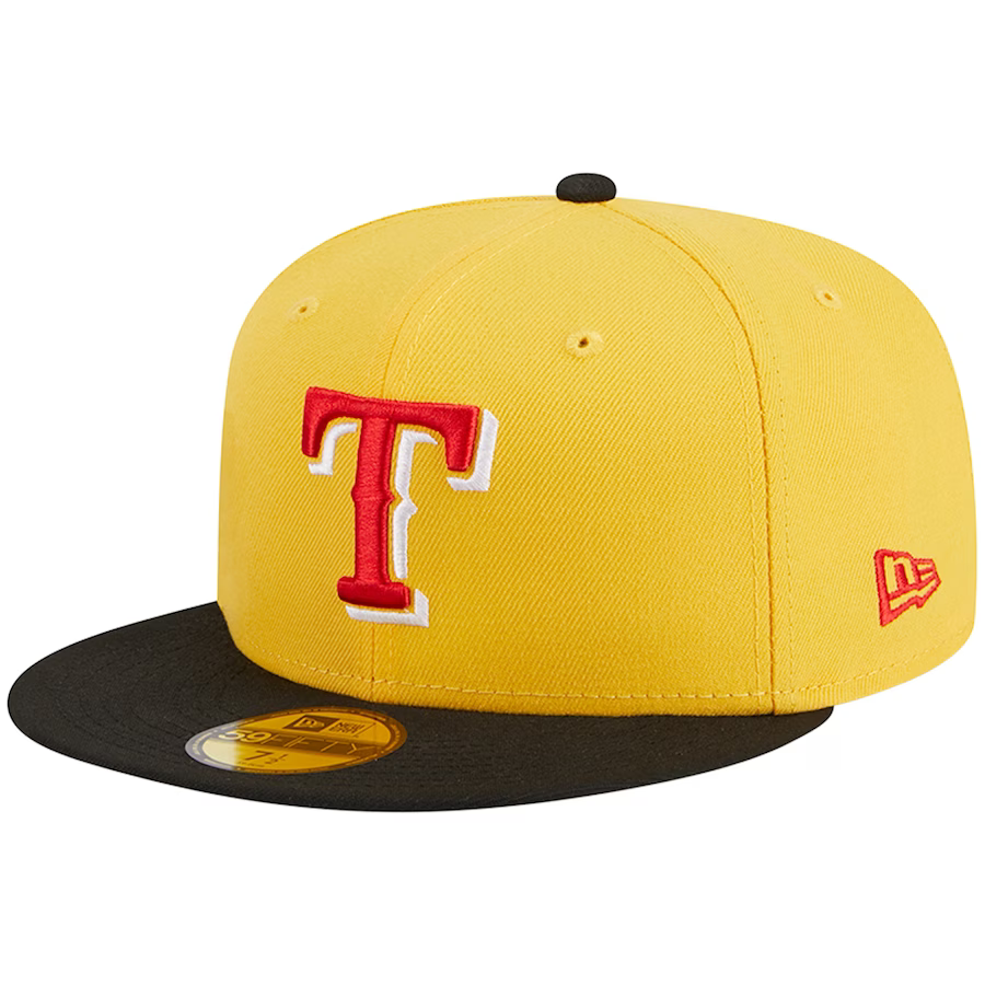 New Era Texas Rangers Yellow/Black Grilled 2023 59FIFTY Fitted Hat