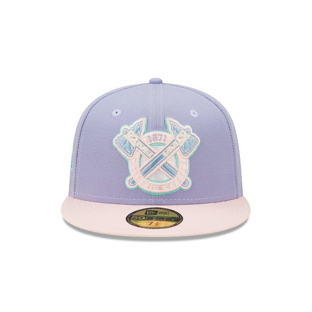 New Era Atlanta Braves 150th Anniversary Lavender/Pink 59FIFTY Fitted Hat