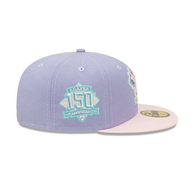 New Era Atlanta Braves 150th Anniversary Lavender/Pink 59FIFTY Fitted Hat