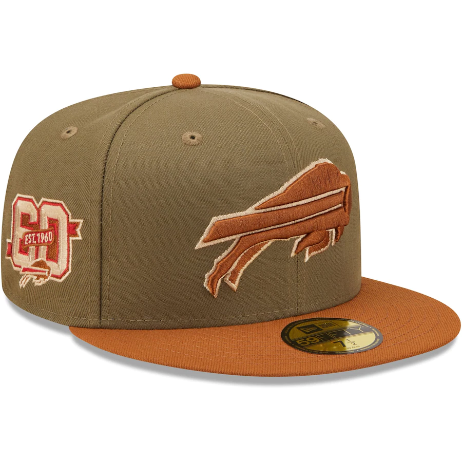 New Era Buffalo Bills 60 Seasons Olive/Brown Toasted Peanut 59FIFTY Fitted Hat