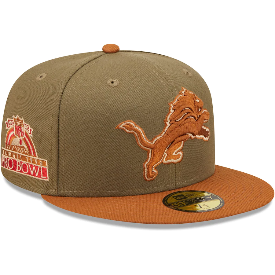New Era Detroit Lions 1990 Pro Bowl Olive/Brown Toasted Peanut 59FIFTY Fitted Hat