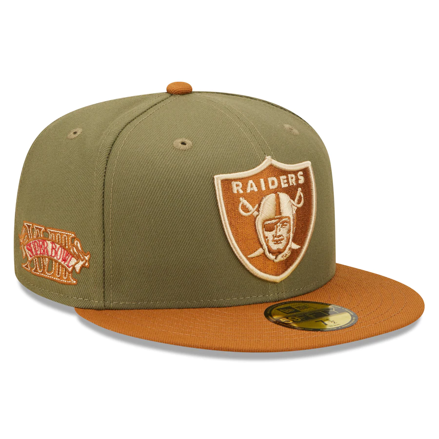 New Era Las Vegas Raiders Super Bowl XVIII Olive/Brown Toasted Peanut 59FIFTY Fitted Hat
