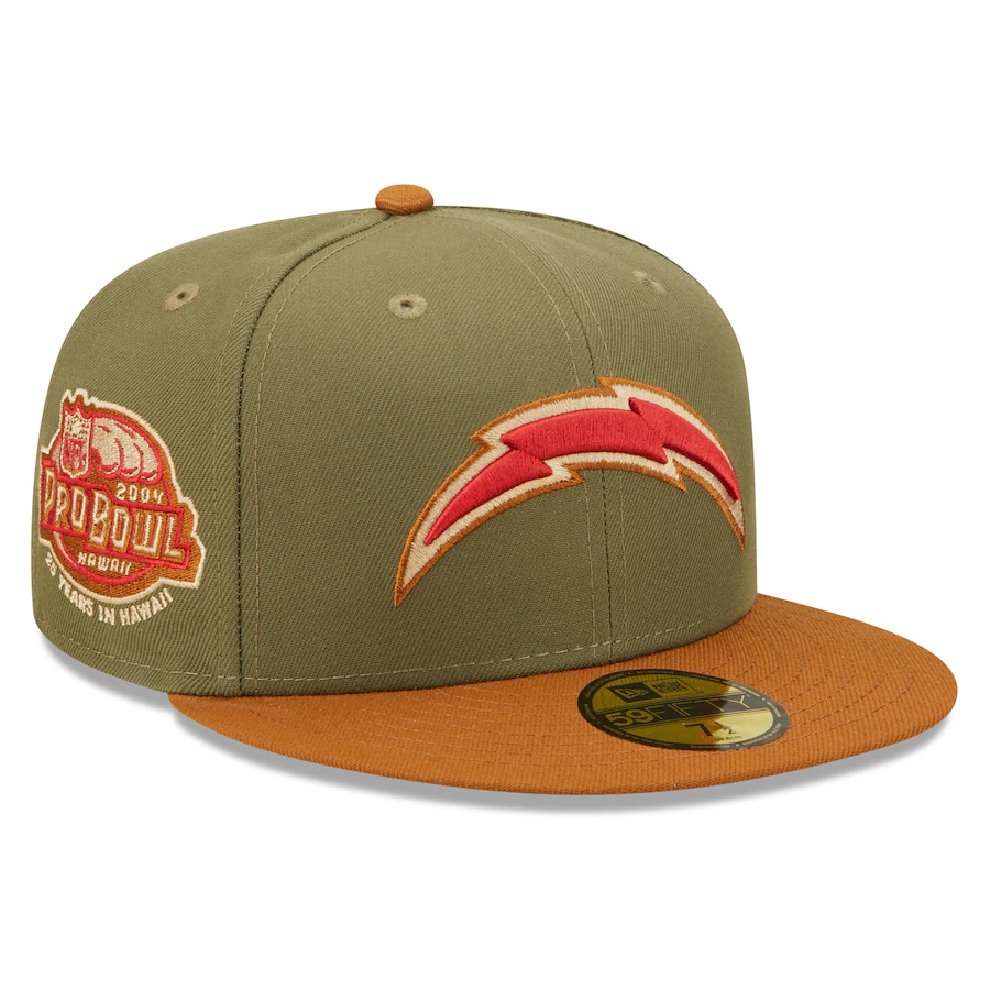New Era Los Angeles Chargers 2004 Pro Bowl Olive/Brown Toasted Peanut 59FIFTY Fitted Hat