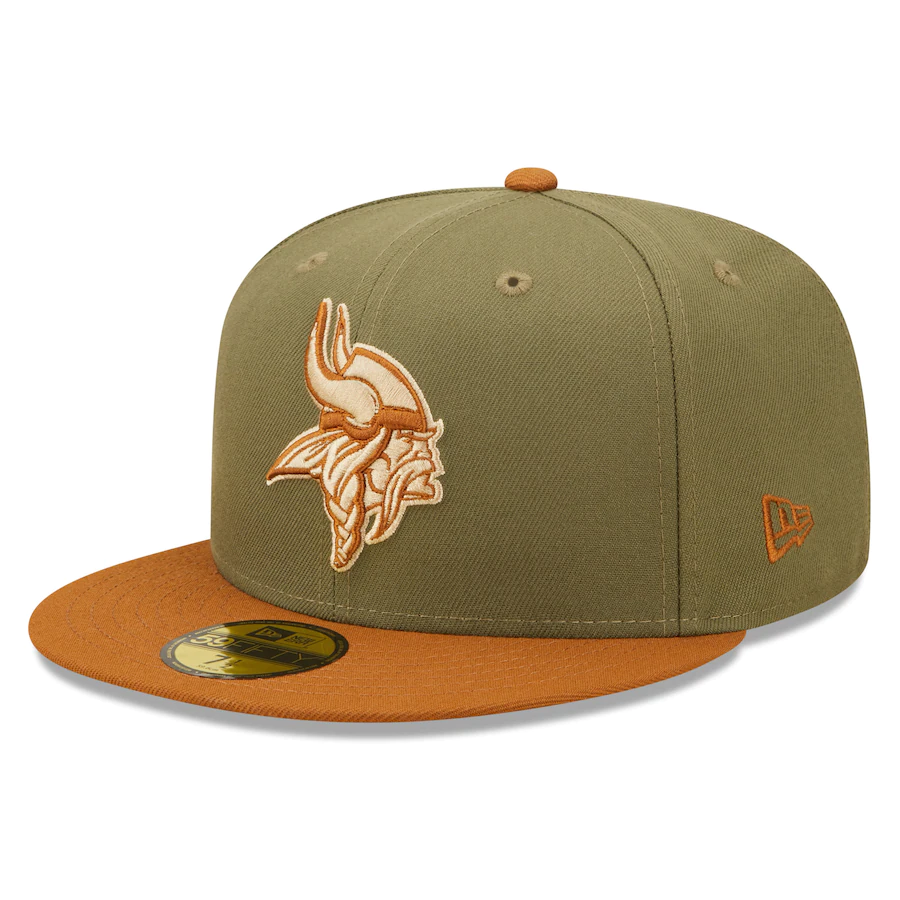 New Era Minnesota Vikings XLV Anniversary Season Olive/Brown Toasted Peanut 59FIFTY Fitted Hat