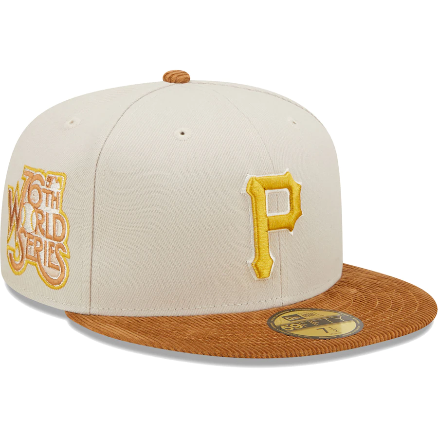 New Era Pittsburgh Pirates Cream/Brown Corduroy Visor 2022 59FIFTY Fitted Hat