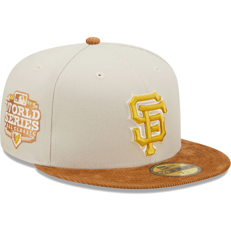New Era San Francisco Giants Cream/Brown Corduroy Visor 2022 59FIFTY Fitted Hat