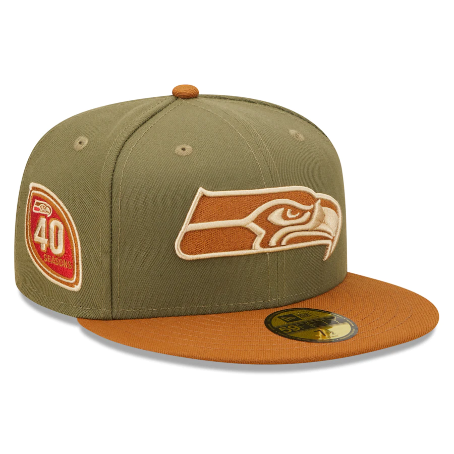 New Era Seattle Seahawks 40 Season Olive/Brown Toasted Peanut 59FIFTY Fitted Hat