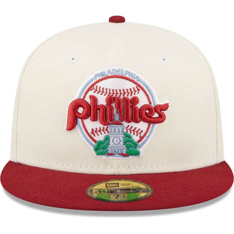 New Era Philadelphia Phillies White Burgundy Cooperstown Collection Ve