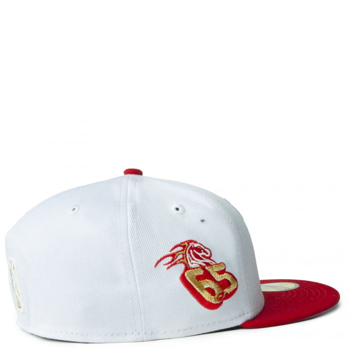New Era Detroit Pistons White/Red/Gold 59FIFTY Fitted Cap