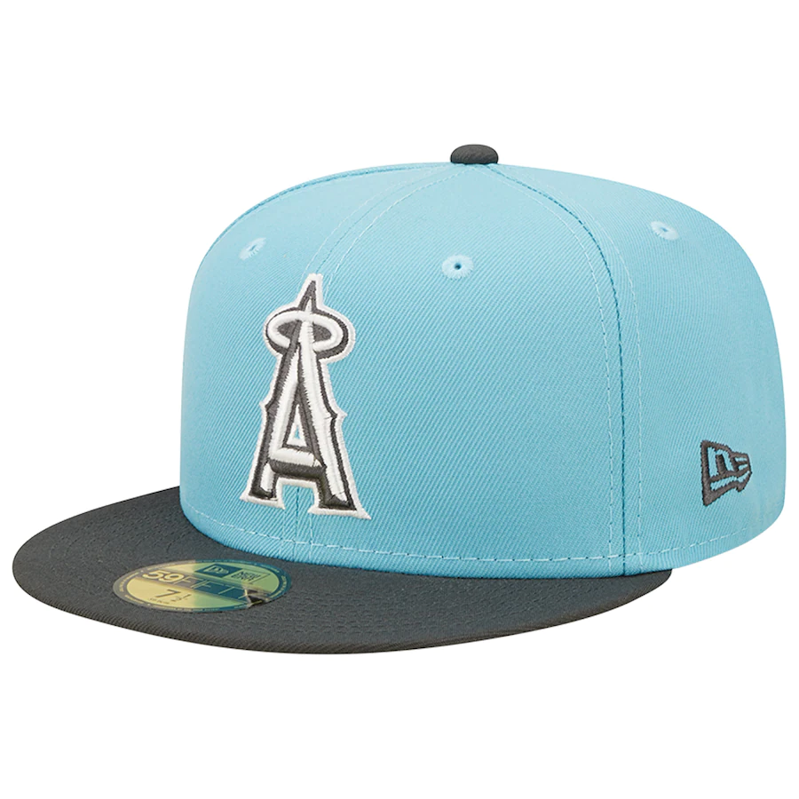 New Era Los Angeles Angels Light Blue/Charcoal Two-Tone Color Pack 59FIFTY Fitted Hat