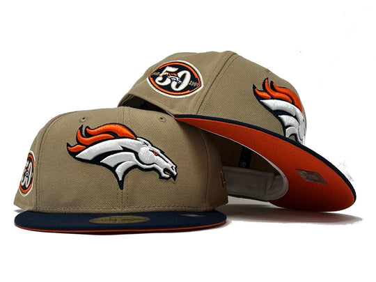 New Era Denver Broncos Khaki 50th Anniversary 59FIFTY Fitted Hat