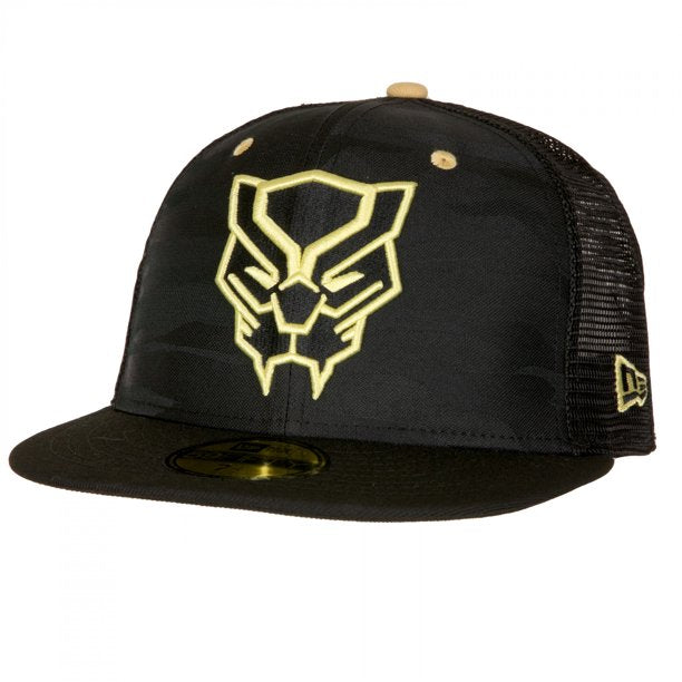 New Era Black Panther Black/Gold Camouflage Mesh Back 59FIFTY Fitted Hat