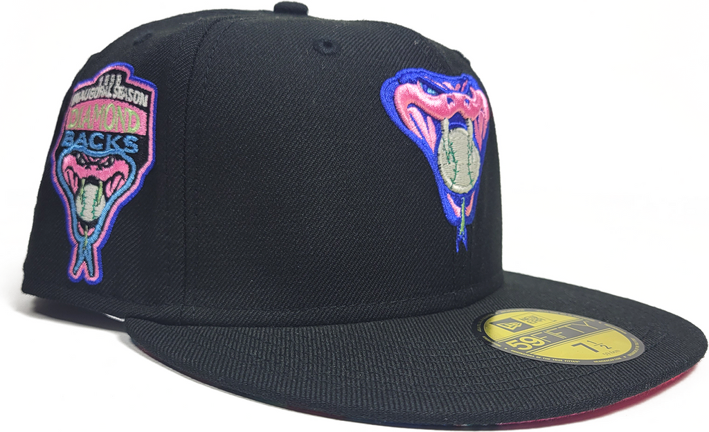 New Era Arizona Diamondbacks Black/Pink 1998 Inaugural Season Serape Undervisor 59FIFTY Fitted Hat