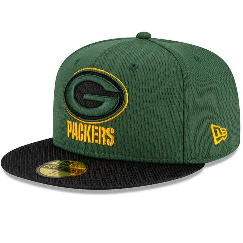 New Era Green Bay Packers NFL Sideline Road 2021 Green 59FIFTY Fitted Hat