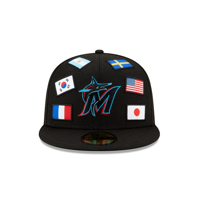 New Era Miami Marlins All Over Flag 59FIFTY Fitted Hat